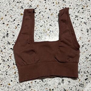 Free People Movement Good Karma Square Neck Sports Bra Brown XS/S Seamless